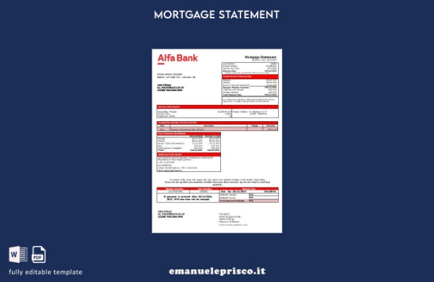 stile verificato Modello di estratto conto mutuo bancario Alfa della Bielorussia
